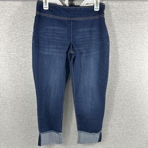 INC International Concepts Core Denim Pull On Straight High Rise MD Indigo 4/27